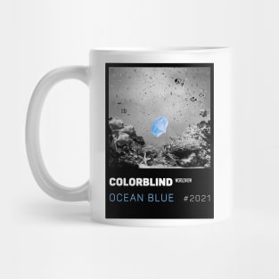 OCEAN BLUE - black card  by COLORBLIND WorldView Mug